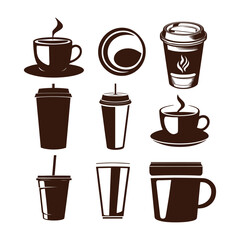 Vector set off coffee cup
