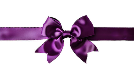 purple ribbon bow tie against transparent background