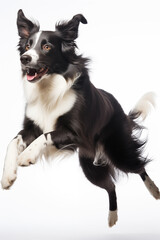 border collie dog jumping  - obrazy, fototapety, plakaty