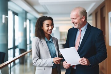 young paralegal intern receiving instructions from a mentor