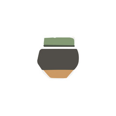 vector element pot with decoration vector