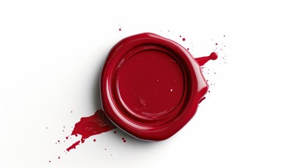 vector perfect red wax seal isolated    - obrazy, fototapety, plakaty