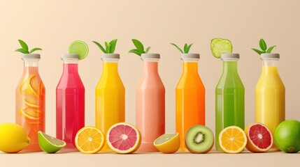 vector realistic juice collection packaging   