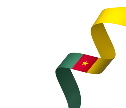 Cameroon flag element design national independence day banner ribbon png
