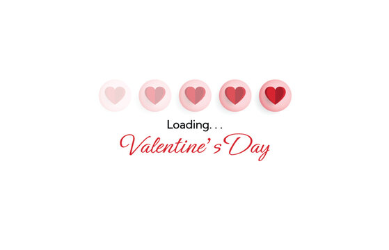 Happy valentine day. Loading creative love composition of the hearts. Vector illustration