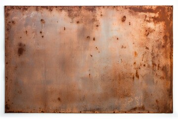 Rusted metal banner on white background Generative AI