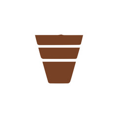 vector element pot with decoration vector