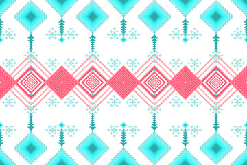 Luxury ethnic geometric traditional seamless pattern. Native oriental geometry pastel color pattern on white background. Design for printing, texture, embroidery, element, decoration, fabric 