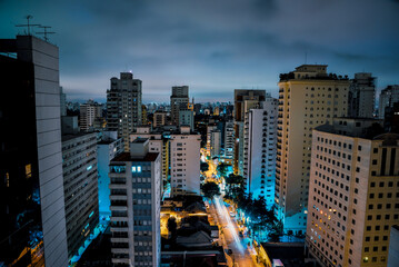 Fototapeta na wymiar Night View of São Paulo Skyline - Brazil