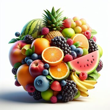 fruits and berries isolated