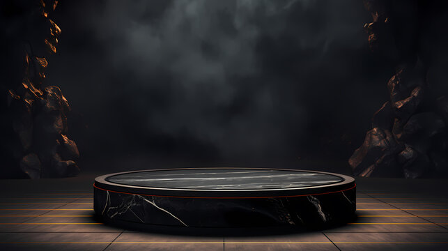 Modern round product advertising podium, booth, stage, product background, promotional event background