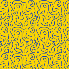 Vector different hand drawn doodle elements pattern abstract seamless background