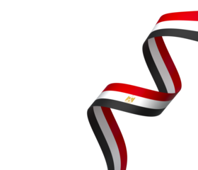 Egypt flag element design national independence day banner ribbon png
