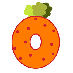 Carrot alphabet letter O