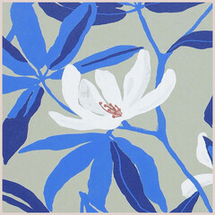 pattern with flowers silk scarf art texture