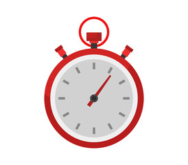 Vector illustration of a sleek stopwatch with a prominent long shadow icon