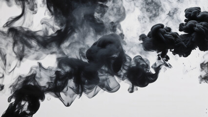 black smoke on white background