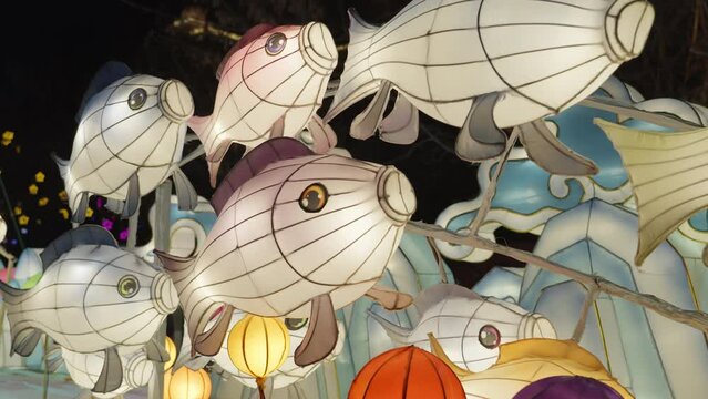 Chinese Lantern Festival fish lantern decoration