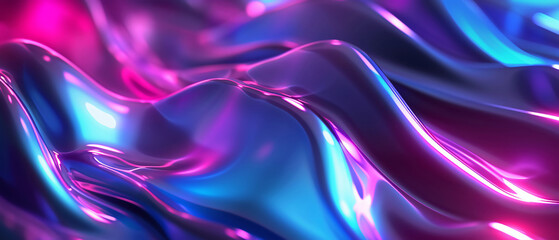 Obraz premium Abstract background with liquid neon waves.