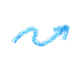 Hand drawn doodle chalk crayon brush math school sign for diagrams. blue crosses, check marks, circles, arrows in colored grunge style. Freehand simple wax icon.