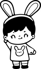 Cute Easter children's cartoon. Hand drawn. Egg and simple elements.