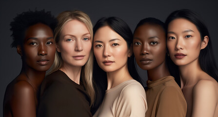 Obraz premium Portrait of diverse group Of beautiful women