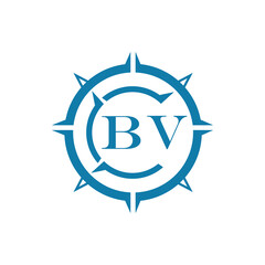 BV letter design. BV letter technology logo design on a white background.