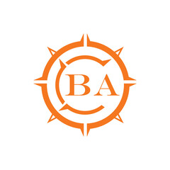 BA letter design. BA letter technology logo design on a white background.