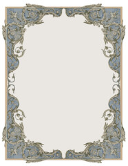 Baroque Decorative  vintage vector frame for invitation