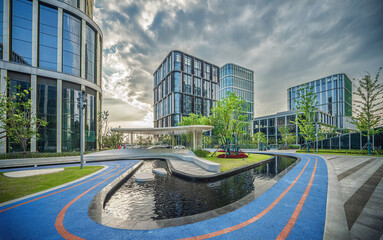 Urban Business District with Sustainable Architecture