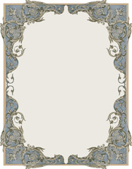 Baroque Decorative  vintage vector frame for invitation