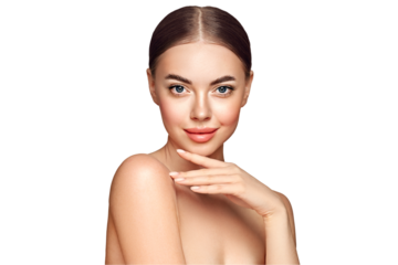 Portrait beautiful young woman with clean fresh skin. Model with healthy skin, close up portrait. Cosmetology, beauty and spa