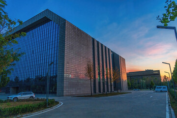 Colorful Twilight Sky Over Contemporary Urban Architecture