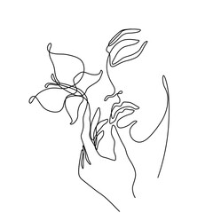 Beautiful woman with butterfly abstract female silhouette, continuous line drawing, print for clothes and logo design, small tattoo, emblem or logo design, isolated vector illustration.