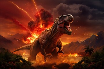 The extinction of the dinosaurs, due to the eruption of Mount Merapi and the release of hot lava