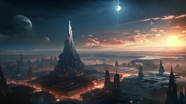 Witness a timelapse journey through the evolution of civilization, from ancient ruins to futuristic cities, all within a single frame.