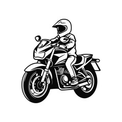 Fototapeta na wymiar Drawing of the motorcycle riders isolate hand draw