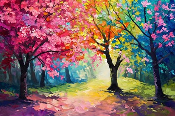 Oil painting spring background