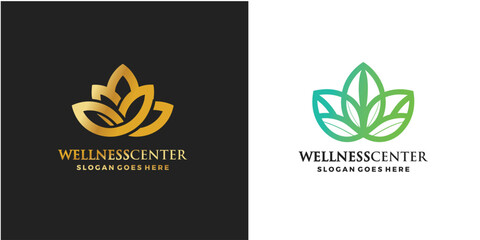 Wellness center design logo vector