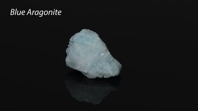 Rotating Blue Aragonite Showcase