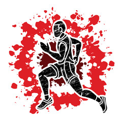 A Man Running Action Marathon Runner Start Running  Movement  Cartoon Sport Graphic Vector