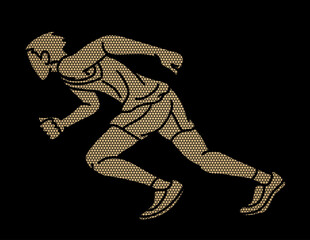 A Man Running Action Marathon Runner Start Running  Movement  Cartoon Sport Graphic Vector