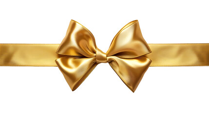 golden ribbon bow tie against transparent background