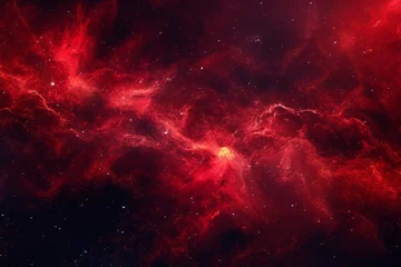 Foto op Canvas Red nebula space background © IMAGE
