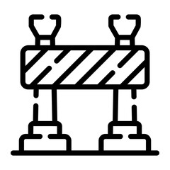 road block Line Icon