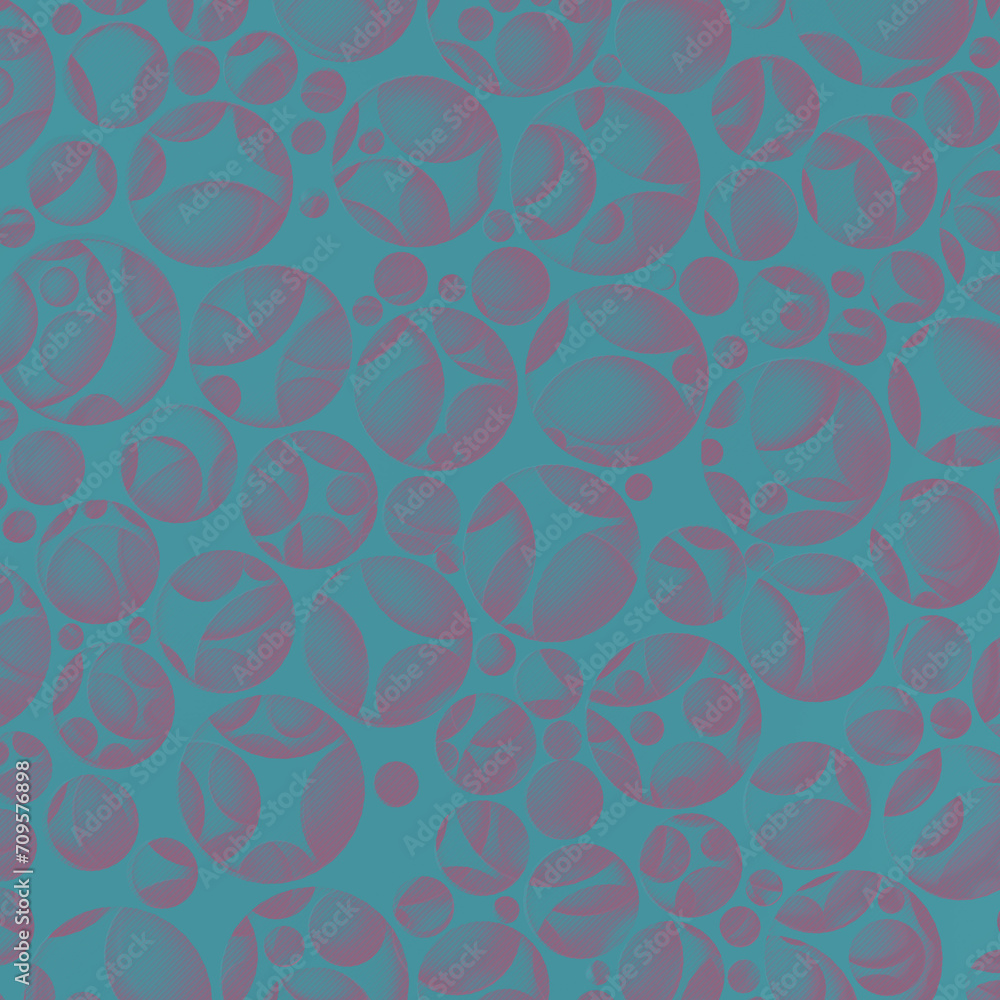Aufkleber Colorful pattern of circles of different sizes arranged in a visually appealing way. 3d rendering digital illustration
