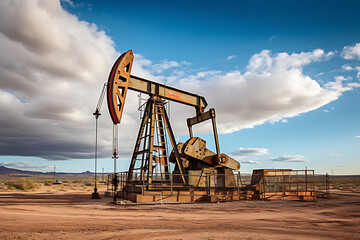 Fototapeta premium Petroleum drilling rig, offshore drilling rig during sunset