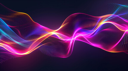 Abstract neon glow wavy background