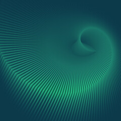 Bright green pattern of wavy lines. 3d rendering digital illustration