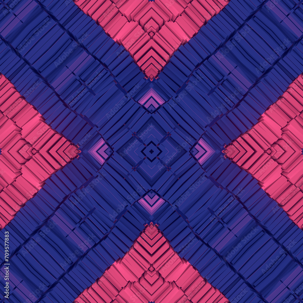 Aufkleber Computer generated digital illustration of a colorful mosaic pattern. 3d rendering